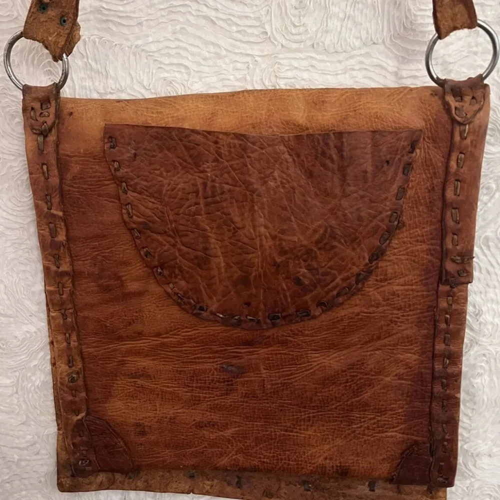 Antique Moroccan Berber Leather Bag Handmade Folk Tribal Occult Pouch OOAK